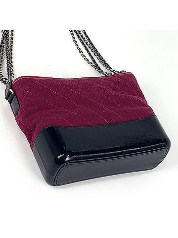 Chanel Chanel Gabrielle de Large Hobo Bag with Chain, Coco Mark, Felt, Red/Navy, Women's (view 2)