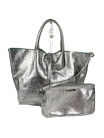 Tiffany & Co. TIFFANY&amp;Co. Tiffany handbag with pouch, logo, reversible, shoulder bag, tote handbag, leather, men's, women's, silver. (view 1)