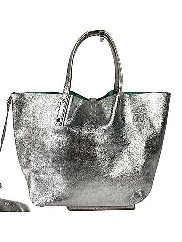 Tiffany & Co. TIFFANY&amp;Co. Tiffany handbag with pouch, logo, reversible, shoulder bag, tote handbag, leather, men's, women's, silver. (view 2)