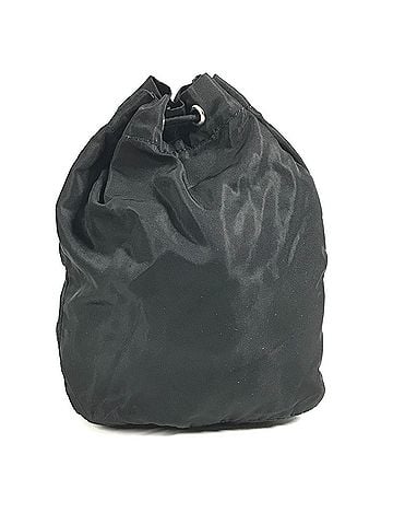 Prada PRADA Makeup Pouch, Multi-purpose Cosmetic Logo Drawstring Triangle Logo, Plate, Handbag, Nylon, Men's, Women's, Black (view 2)