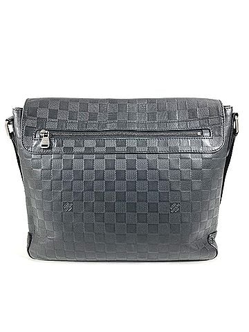Louis Vuitton LOUIS VUITTON N41284 Damier Infini District MM Messenger Bag, Flap Shoulder Leather, Onyx Black. Men's and Women's. (view 2)