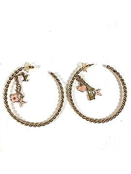 Louis Vuitton LOUIS VUITTON M65749 Monogram Creole Earrings - Accessories, Hoop Earrings, Metal, Women's, Gold (view 1)