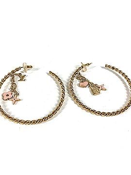 Louis Vuitton LOUIS VUITTON M65749 Monogram Creole Earrings - Accessories, Hoop Earrings, Metal, Women's, Gold (view 2)