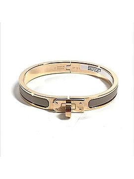 Hermès HERMES Mini Click Kelly PM Accessory Jewelry Bracelet Metal Men's Women's Marron Glacé Beige Like New (view 1)
