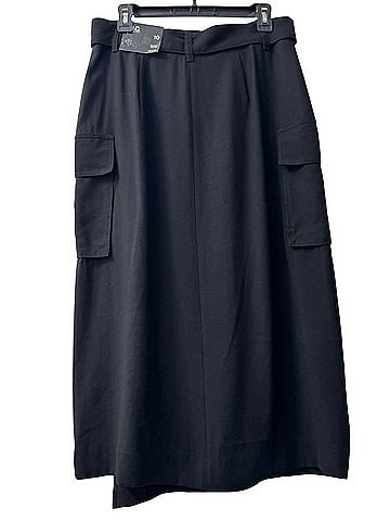INC International Concepts Black Midi Cargo Wrap Skirt with Tie Casual Skirt (view 2)