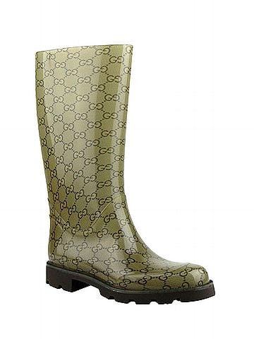 Gucci Women's ssima Pattern Light Brown Rubber Rain Boots (35 G / 5.5 US) (view 1)