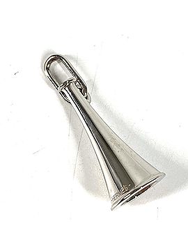 Hermès HERMES Horn Logo Accessory Jewelry Necklace Pendant Top Metal Men's Women's Silver (view 1)