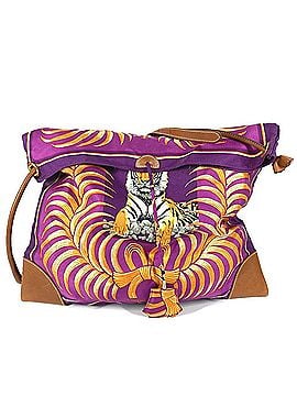 Hermès HERMES Silky City MM Tiger Bag - Crossbody Handbag with Pouch Silk Leather Men's &amp; Women's Purple (view 1)
