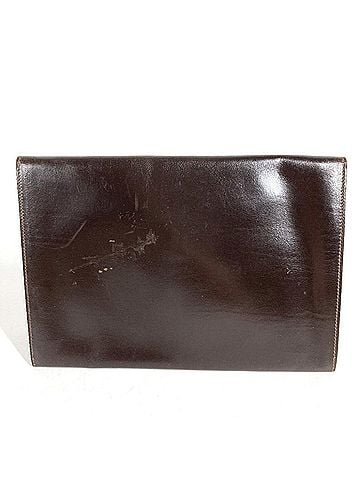 Hermès HERMES H-logo Vintage Pochette Rio Clutch Bag, Handbag, Pouch, Second Leather, Women's, Brown (view 2)