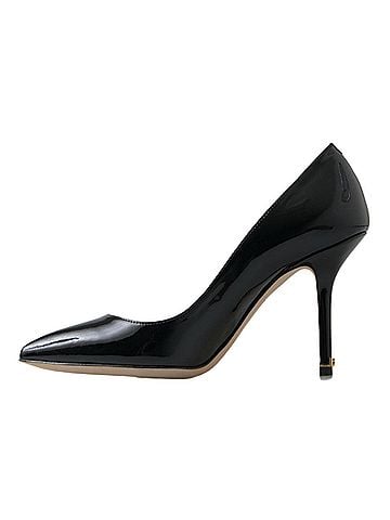Dolce & Gabbana Black Patent Leather High Heels Pumps Women's Shoes (view 2)