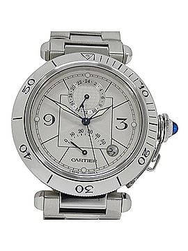 Cartier Cartier Pasha Men's Watch, Power Reserve, GMT, Date, Automatic, Stainless Steel (SS), W31037H3, Silver, Round (view 2)