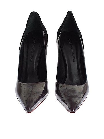 Cedric Charlier Gray Black Leather Suede Heels Pumps Women's Shoes (view 1)