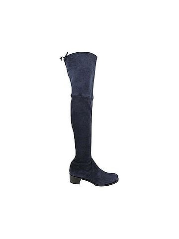 Stuart Weitzman Women's Midland Nice Blue Stretch Suede Knee High Boot (5.5 M) (view 1)