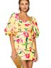 PatBO 100% Polyester Floral Yellow Pink Cocktail Dress Size 2 - photo 1