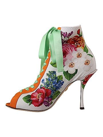 Dolce & Gabbana White Jersey Stretch Boots Open Toes Heels Women's Shoes (view 2)