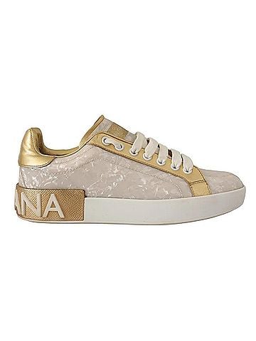 Dolce & Gabbana White Portofino Mother Of Pearl Sneakers Casual Women's Shoes (view 1)