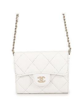 Chanel Chanel Chain Wallet Matelassé Coco Mark Mini Caviar Skin AP0238 CHANEL White Women's WALLET (view 1)