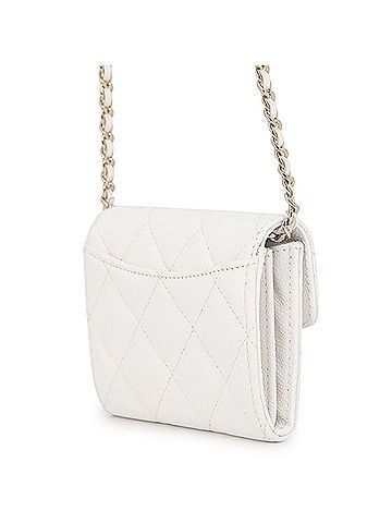 Chanel Chanel Chain Wallet Matelassé Coco Mark Mini Caviar Skin AP0238 CHANEL White Women's WALLET (view 2)