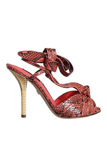 Dolce & Gabbana Coral Exotic Leather Heels Sandals Women's Shoes (view 1)