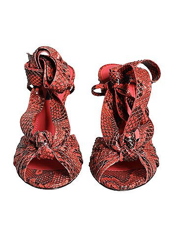 Dolce & Gabbana Coral Exotic Leather Heels Sandals Women's Shoes (view 2)