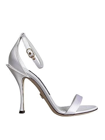 Dolce & Gabbana White KEIRA Heels Ankle Strap Sandals Women's Shoes (view 1)