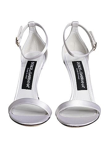 Dolce & Gabbana White KEIRA Heels Ankle Strap Sandals Women's Shoes (view 2)