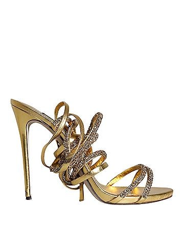 Dolce & Gabbana Gold Crystals Keira Heels Sandals Women's Shoes (view 1)