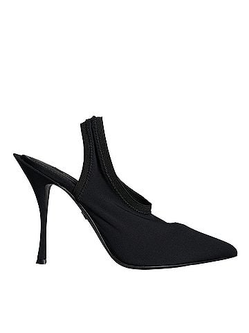 Dolce & Gabbana Black Jersey Stretch Heels Slingback Women's Shoes (view 1)