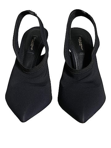 Dolce & Gabbana Black Jersey Stretch Heels Slingback Women's Shoes (view 2)