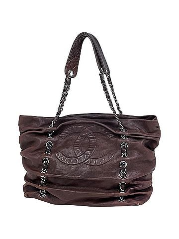 Chanel Chanel Coco Mark Chain Tote Bag Shoulder Leather Brown Women's (view 1)