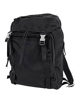 Prada Prada PRADA Logo Plate Backpack, Nylon, Black (Nero), Women's (view 1)