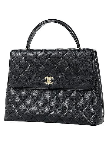 Chanel Chanel Coco Mark Matelassé Handbag, Caviar Leather, Black, Women's (view 1)