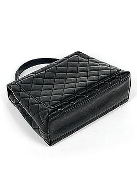 Chanel Chanel Coco Mark Matelassé Handbag, Caviar Leather, Black, Women's (view 2)