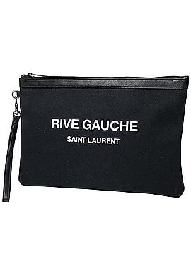 Saint Laurent Saint Laurent Rive Gauche Clutch Bag, Canvas, Black, 581369, Women's (view 1)