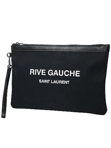 Saint Laurent Saint Laurent Rive Gauche Clutch Bag, Canvas, Black, 581369, Women's (view 1)