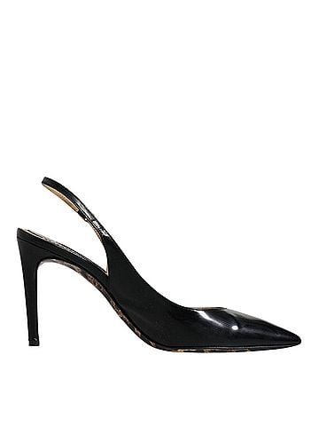 Dolce & Gabbana Black Leather High Heels Slingbacks Women's Shoes (view 1)