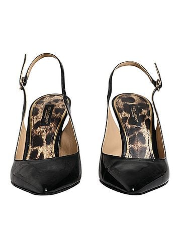 Dolce & Gabbana Black Leather High Heels Slingbacks Women's Shoes (view 2)