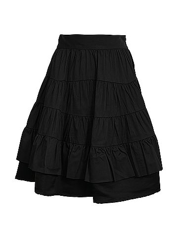 Sandro Sandro Tiered Mini Skirt in Black Cotton (view 1)