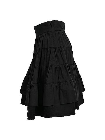 Sandro Sandro Tiered Mini Skirt in Black Cotton (view 2)