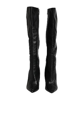 Dolce & Gabbana Black Leather Heels Knee High Boots Women's Shoes (view 2)