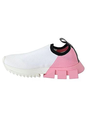 Dolce & Gabbana Pink White Logo Sorrento Sneakers Women's Shoes (view 2)