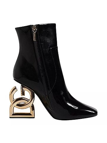 Dolce & Gabbana Black Jackie Leather Mid Calf Boots Women's Shoes (view 1)