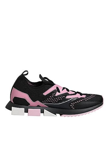 Dolce & Gabbana Black Pink SORRENTO Sport Stretch Sneakers Women's Shoes (view 1)