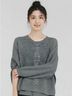 Michael Kors Solid Gray Black Cashmere Pullover Sweater Size S - photo 6