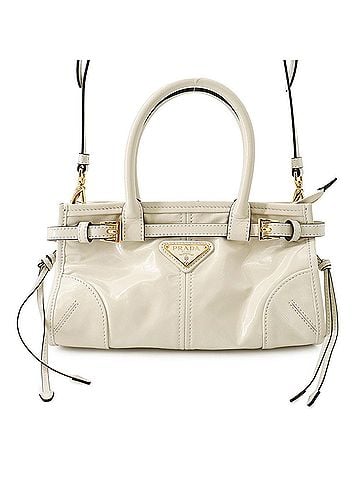 Prada Prada Bonnie Mini Leather Triangle Handbag 1BA486 PRADA 2-way Shoulder Bag White Women's (view 1)