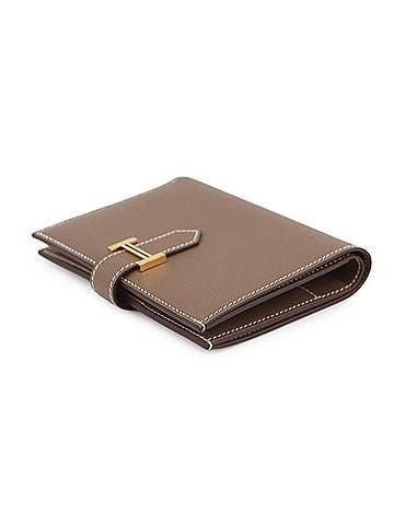 Hermès Hermes Bearn Compact Bi-fold Wallet, Etoupe, Veau Madame, K stamp, HERMES WALLET (view 2)
