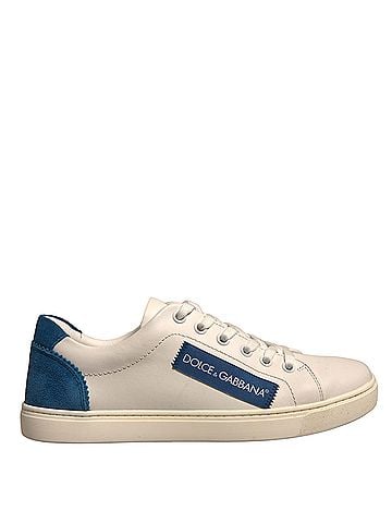 Dolce & Gabbana White Suede Leather Low Top Sneakers Women's Shoes (view 1)