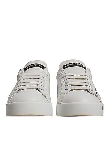 Dolce & Gabbana White Blue Logo Portofino Sneakers Women's Shoes (view 2)