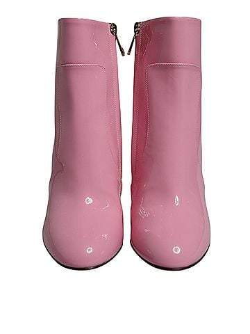 Dolce & Gabbana Pink Patent Leather Heel Mid Calf Boots Women's Shoes (view 2)