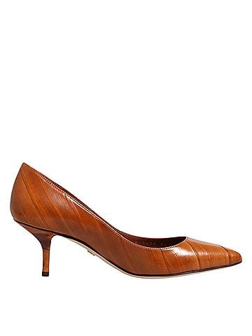 Dolce & Gabbana Brown Leather Stiletto Heel Pumps Women's Shoes (view 1)